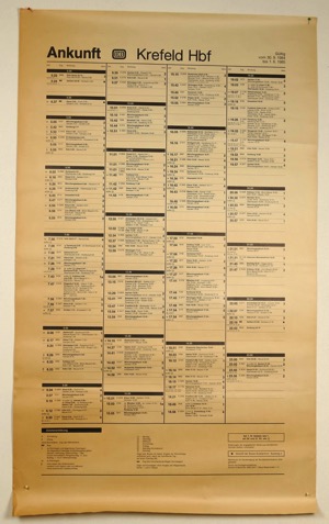 Aushangfahrplan_Krefeld_1984_Ankunft